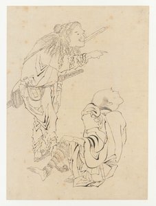 Two hunters by Katsushika Hokusai