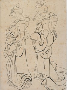 Two Women by Katsushika Hokusai