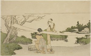 Two Women Stretching Cloth