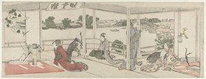 Viewing Flower Arrangements by Katsushika Hokusai