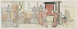 Visiting Oji Inari Shrine by Katsushika Hokusai