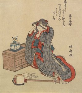Woman Fixing Her Hair, 1797-1819 by Katsushika Hokusai