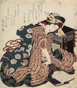 Woman Reading a Book by Katsushika Hokusai