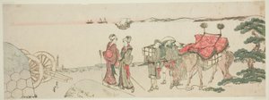 Women and Attendants by the Beach of Tanakawa by Katsushika Hokusai
