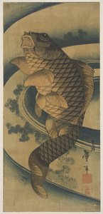 A Carp in a Swirl of Water by Katsushika II Taito