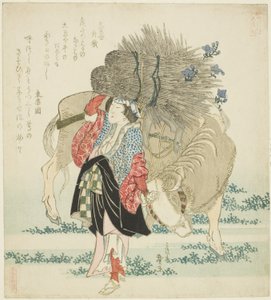 A Woman from Ohara Leading an Ox, from the Series 