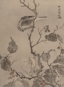 Bird and Frog, ca. 1887 by Kawanabe Kyosai