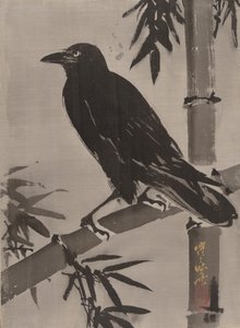 Crow on a Bamboo Branch by Kawanabe Kyosai