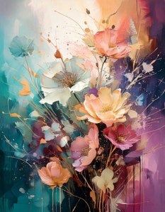 Colorful Painterly Flowers