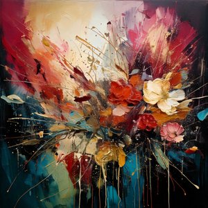 Vibrant Abstract Floral Bouquet