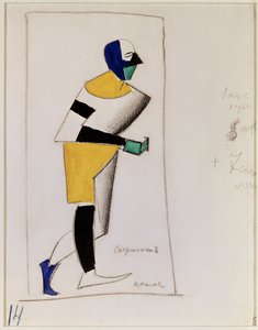 Sportsman. Costume Design for the Opera Victory over the Sun by A. Kruchenykh