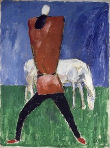 The White Horse Man and Horse