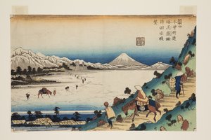No. 31, Shiojiri Pass: View of Lake Suwa by Keisai Eisen