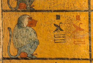 Baboon, Wall painting in tomb of King Tutankhamun, KV52, Valley of the Kings, Thebes, 2003