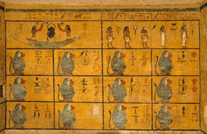 Baboons, Wall painting in tomb of King Tutankhamun; KV52, Valley of the Kings, Thebes by Kenneth Garrett