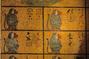 Baboons, Wall painting in tomb of King Tutankhamun; KV52, Valley of the Kings, Thebes by Kenneth Garrett