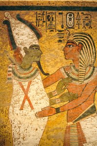 Wall painting in tomb of King Tutankhamun; Egypt; New Kingdom; Tutankhamun; Valley of the Kings by Kenneth Garrett