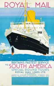 Poster advertising the Royal Mail service to South America, c.1930