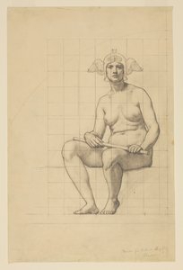 Nude Study for "The Active Life," Lunette in the Administration Building, Oberlin College, Oberlin, OH