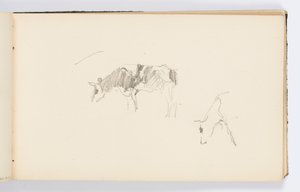 Sketchbook Page: Cows Grazing by Kenyon Cox
