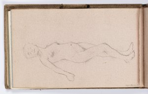 Sketchbook Page: Female Nude by Kenyon Cox