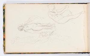 Sketchbook Page: Two Nude Female Figures