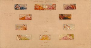 Sketches for the Decoration of a Private Library A, 1894