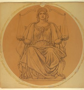 Study for "Justice," Lunette in Hudson County Courthouse, Jersey City, NJ by Kenyon Cox