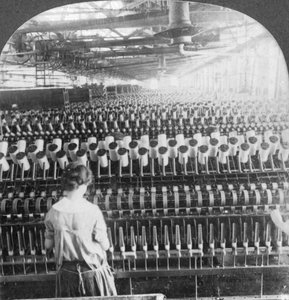 Spinning room, Philadelphia, Pennsylvania, USA by Keystone View Company