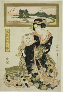 Enoshima in Sagami Province (Soshu Enoshima), from the series "Elegant Famous Places in the Various Provinces (Furyu shokoku meisho)" by Kikukawa Eizan