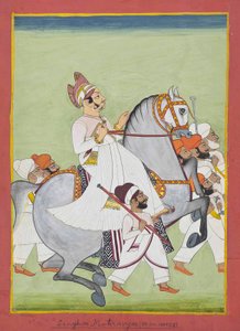 Equestrian Portrait of Singhji Motiram Ji by Kiritaji Bhak
