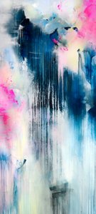 Dynamic Blue Pink Abstract