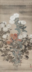 Chrysanthemums, mid 1600s by Kitagawa Sosetsu