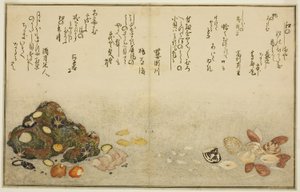 Ashi-gai, Hamaguri, Ko-gai, Suzume-gai, Akoya-gai, and Katashi-gai, from the Illustrated Book "Gifts from the Ebb Tide"