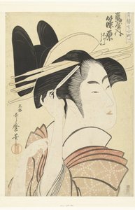 Bust Portrait of the Courtesan Shinowara from the Tsuruya House (The Seven Komachi from the Pleasure Houses)