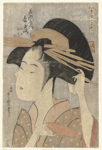 Bust Portrait of the Courtesan Shiratsuya from the Wakanaya House (De Zeven Komachi uit de Lusthuizen)
