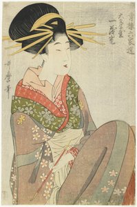 Courtesan Hitomoto of the Daimonjiya House by Kitagawa Utamaro