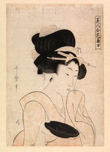 Courtesan holding a sake cup