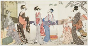 Drying and Stretching Cloth by Kitagawa Utamaro