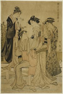 Elegant Pleasures: The Scent of Flowers, Right by Kitagawa Utamaro