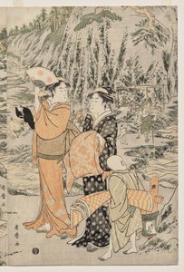 Fishing on the Chopping Board Rock at Enoshima by Kitagawa Utamaro
