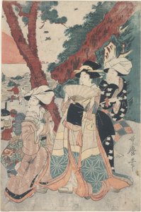 Futamigaura Beach at the New Year by Kitagawa Utamaro