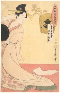 Hanazuma of Hyogoya, Kenbishi of Sakagami from the series The Peers of Sake Likened to Select Denizens of Six Houses by Kitagawa Utamaro