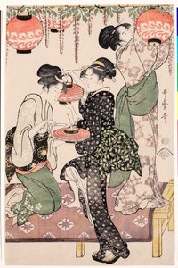 Teahouse Girls Under a Wisteria Espalier