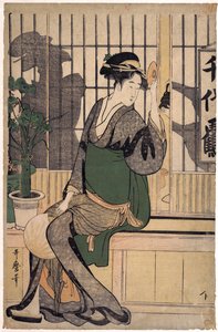The Chiyozuru Teahouse (Shadows on the Shoji) by Kitagawa Utamaro