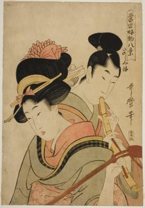 Likes Enjoying Herself (Tanoshimizuki), from the series "Eight Views of Favorite Things of Today (Tosei kobutsu hakkei)" by Kitagawa Utamaro