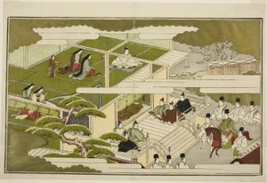 New Year at Court, from the illustrated kyoka anthology 