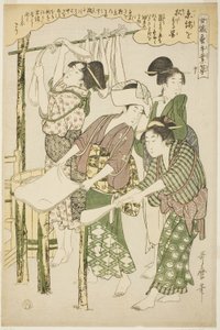 No. 10, from the series "Women Engaged in the Sericulture Industry" by Kitagawa Utamaro