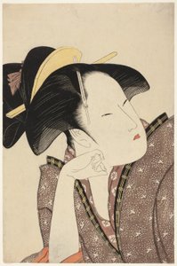 Reflective Love (from the series Anthology of Poems: The Love Section) by Kitagawa Utamaro