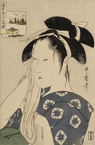 The Asahiya Widow, from the series Renowned Beauties Likened to the Six Immortal Poets by Kitagawa Utamaro
